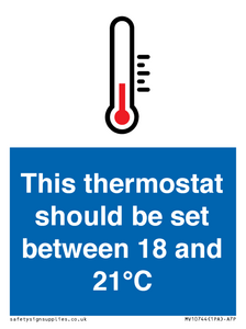 This thermostat should be set between 18 and 21°C
